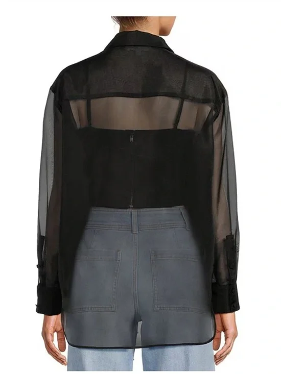 Antonio Melani Priscilla Organza Sheer Blouse Black Size 8 - Picture 2 of 6